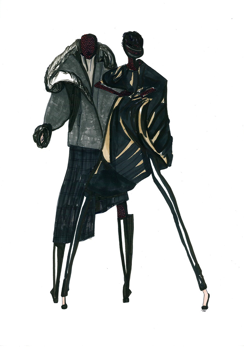 Student floris van velsen maakt illustraties voor now fashion ... Mode illustraties